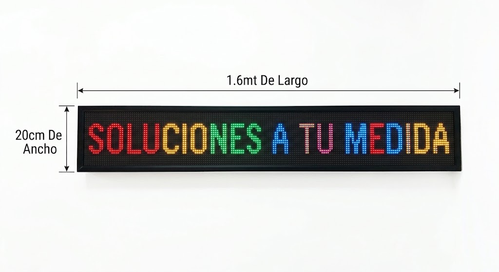 Aviso Led P10 1.70m de Largo x 20cm de Ancho