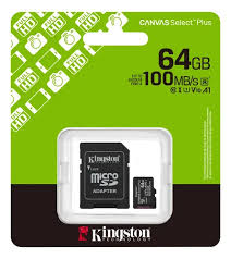 SDCS3/64GB] Kingston - Tarjeta de Memoria Micro SD 64GB Canvas Select Plus S3 100MB/s UHS-I Clase 10