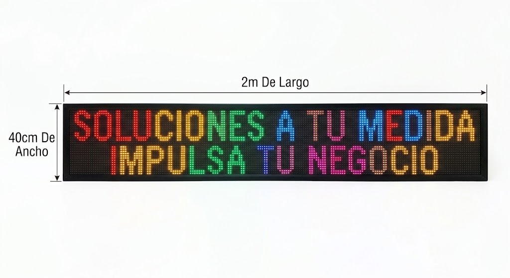 Aviso Led P10  2m de Largo x 40cm de Ancho