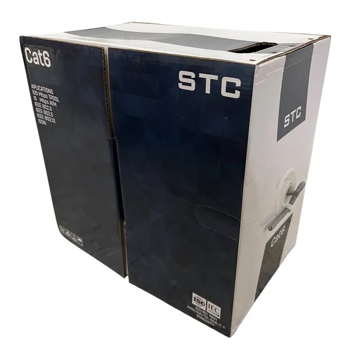 [STC-CAT6-305G] STC- Cable UTP CAT6 (Categoria 6) CCA Interior (Gris) [Caja 305 Metros]