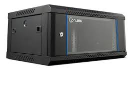 [WM6404] Onlink - Rack de Pared [4U] Cerrado Fijo 600x450x280mm con 3 Cerraduras y Puerta de Vidrio [Negro]