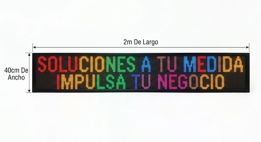 Aviso Led P10  2m de Largo x 40cm de Ancho