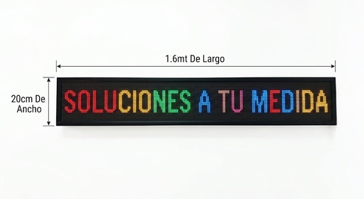 Aviso Led P5 1.70m de Largo x 20cm de Ancho